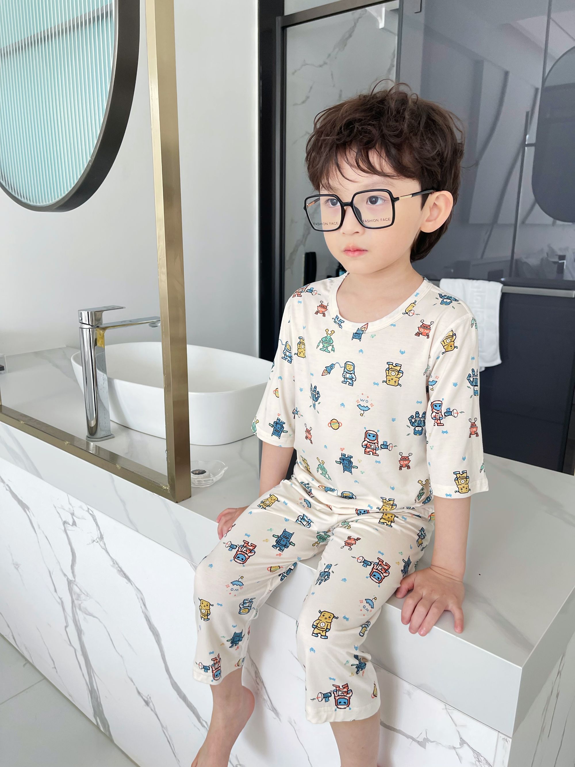 Summer Cartoon Cotton Kids Pajamas Set Baby Girls' Boys' Sleepwear For Kids Pjs Pyjamas