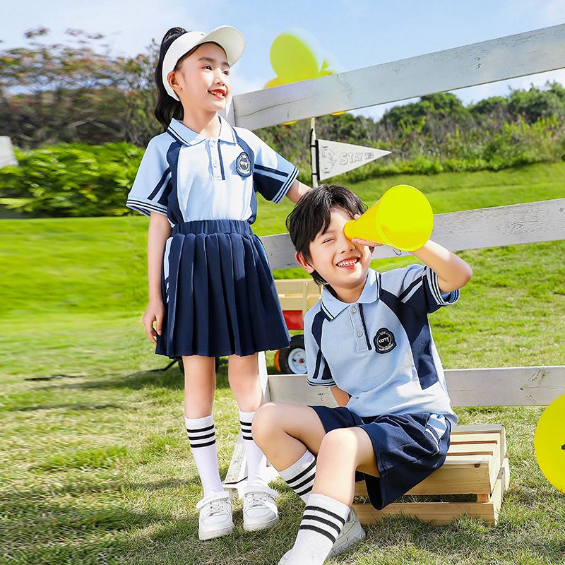 Leisure activity tracked set of complete zipper sports jogging uniforms sports 2 primary school students second grade