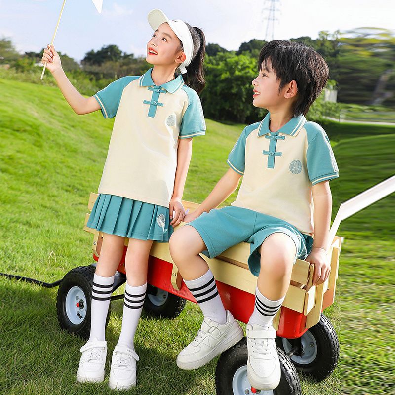 Leisure activity tracked set of complete zipper sports jogging uniform set sports 2 pieces of third grade primary school student