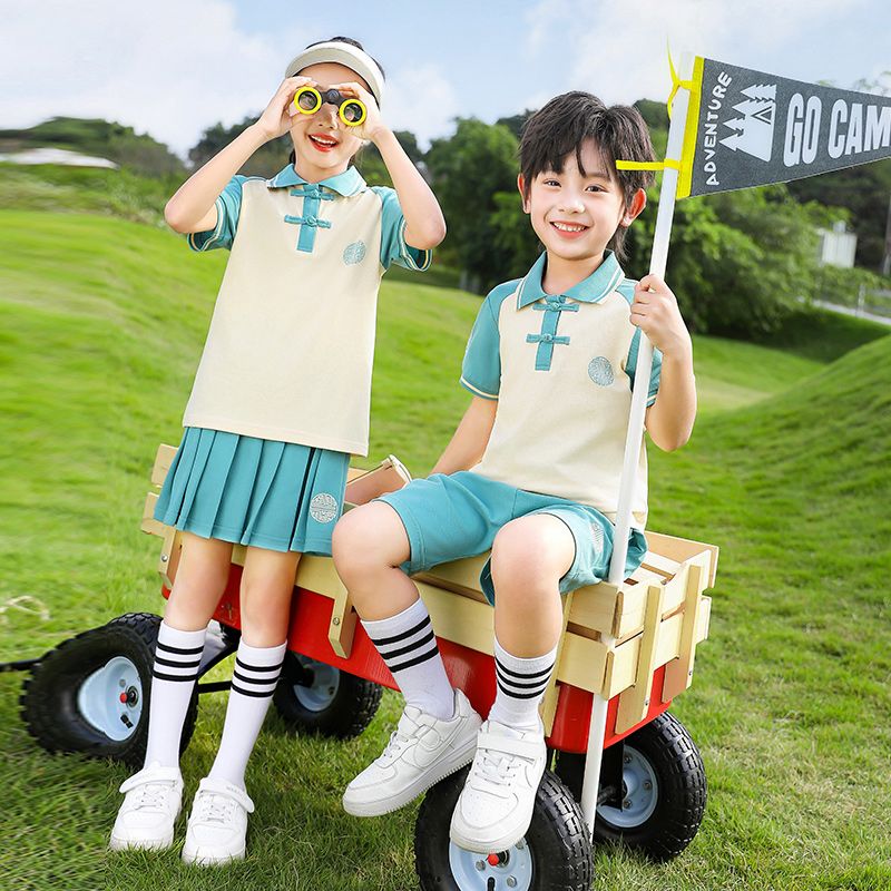 Leisure activity tracked set of complete zipper sports jogging uniform set sports 2 pieces of third grade primary school student