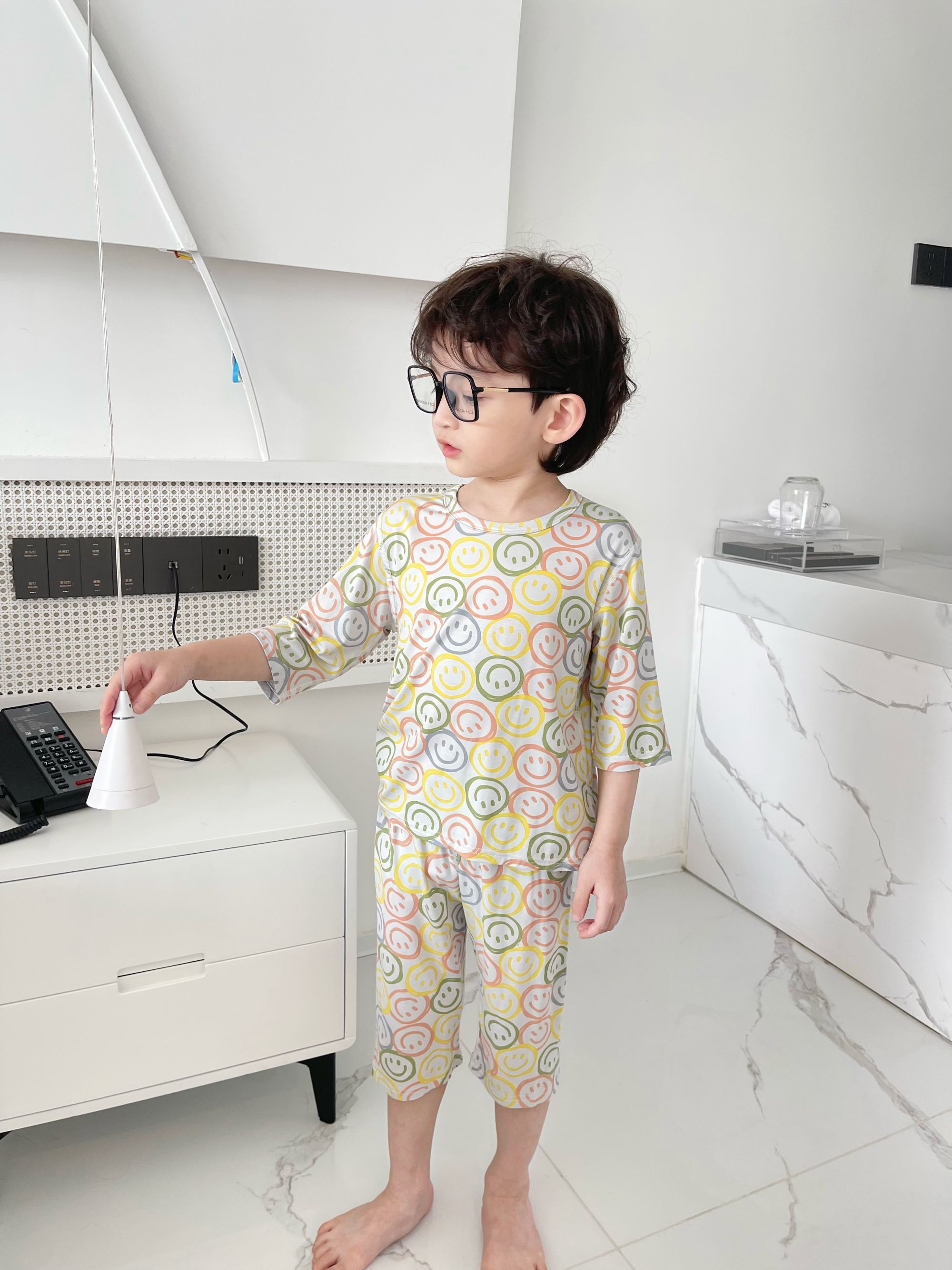 Summer Girls Children's Pajamas Cartoon Comfortable boys and girls Sleepwear half sleeve suit with Wholesale Price