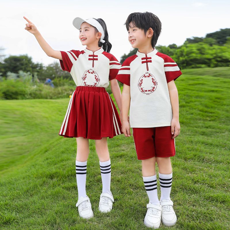 Leisure activity track set The complete zipper sports jogging uniform set sports 2 primary school students 4 grades