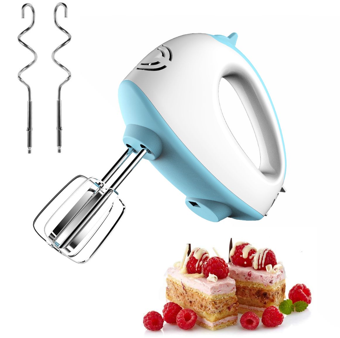 300W multi Speed ABS Electric Hand Held Mixer With Hook And Beater hand mixer