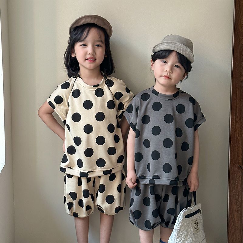 Children's summer sports suit, girls' stylish 2024 new summer casual loose boys' vest, baby clothes