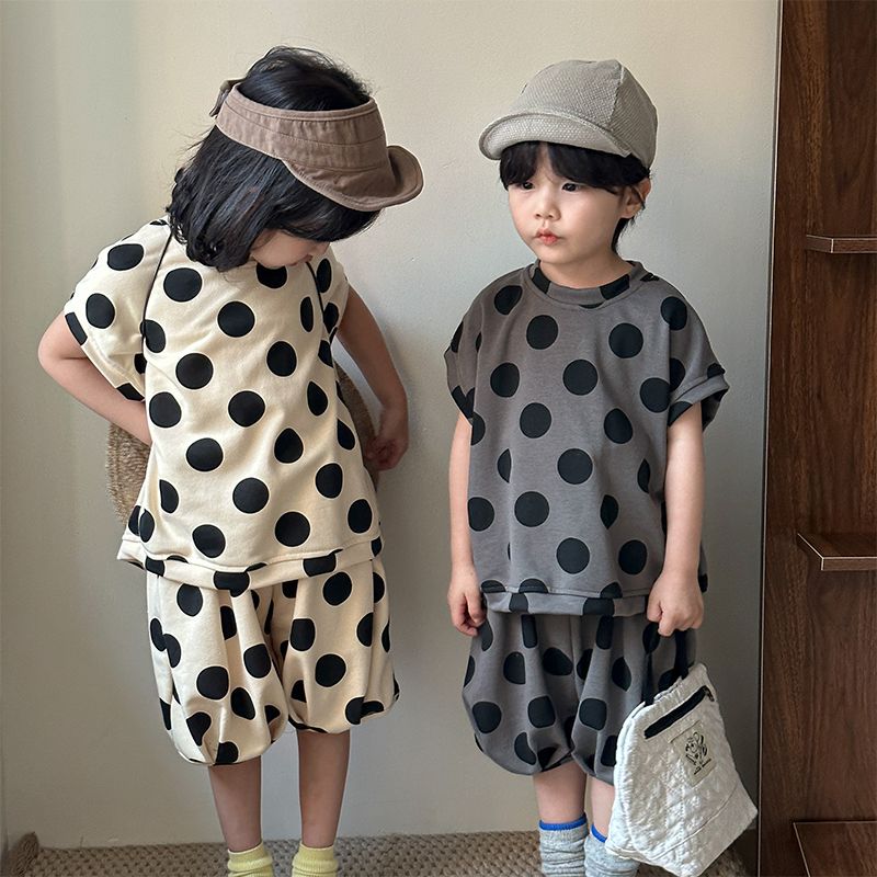 Children's summer sports suit, girls' stylish 2024 new summer casual loose boys' vest, baby clothes