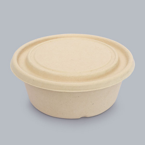 1300ml large capacity bowl disposable environmentally friendly lunch box original wood color biodegradable Factory wholesale