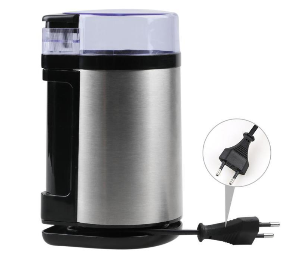 Effortless Coffee Grinder with 150W Power One Touch Safety and Stainless Steel Body