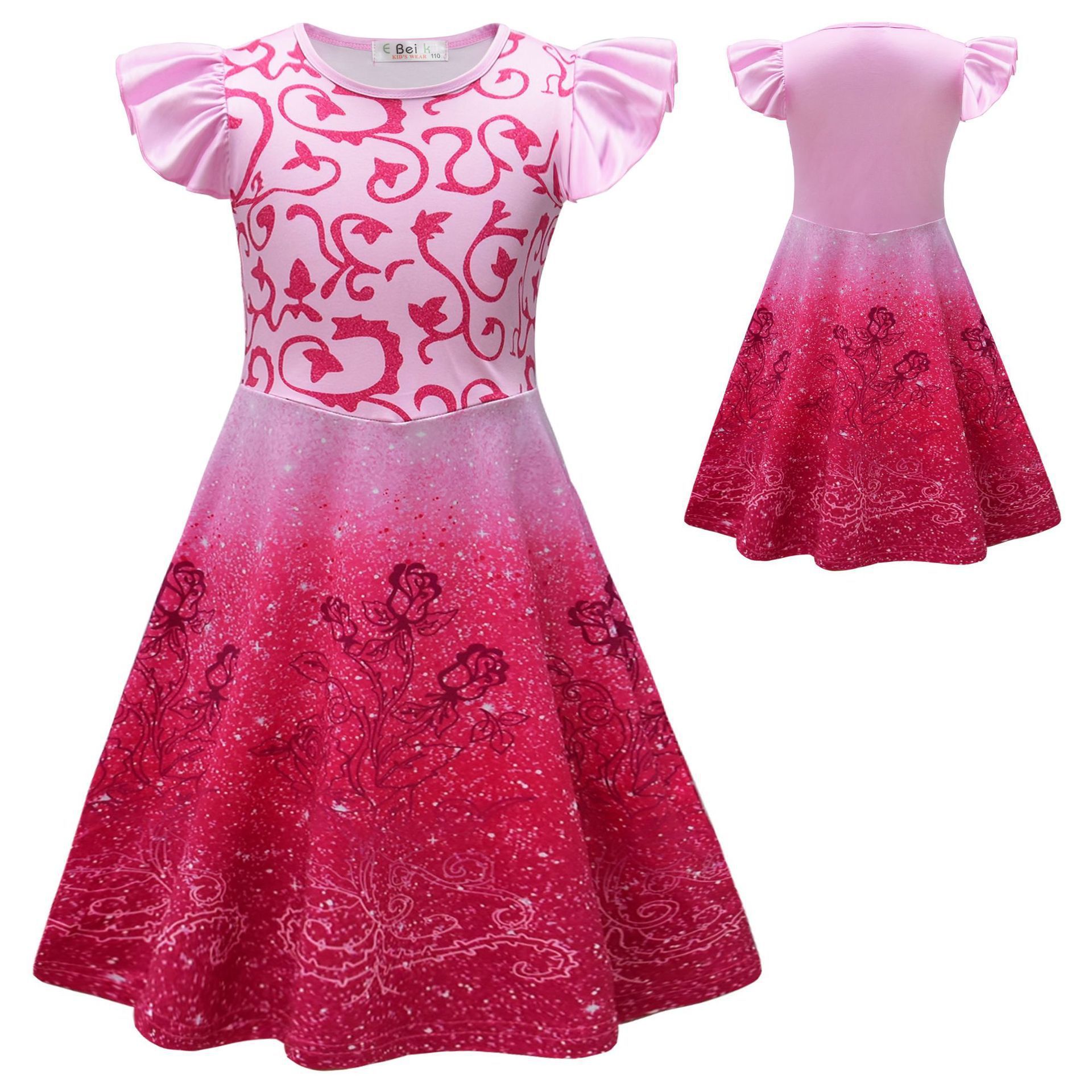 Wholesale High Quality Kids Girls Sleeveless Dress Flying sleeve skirt Summer Girls Dress