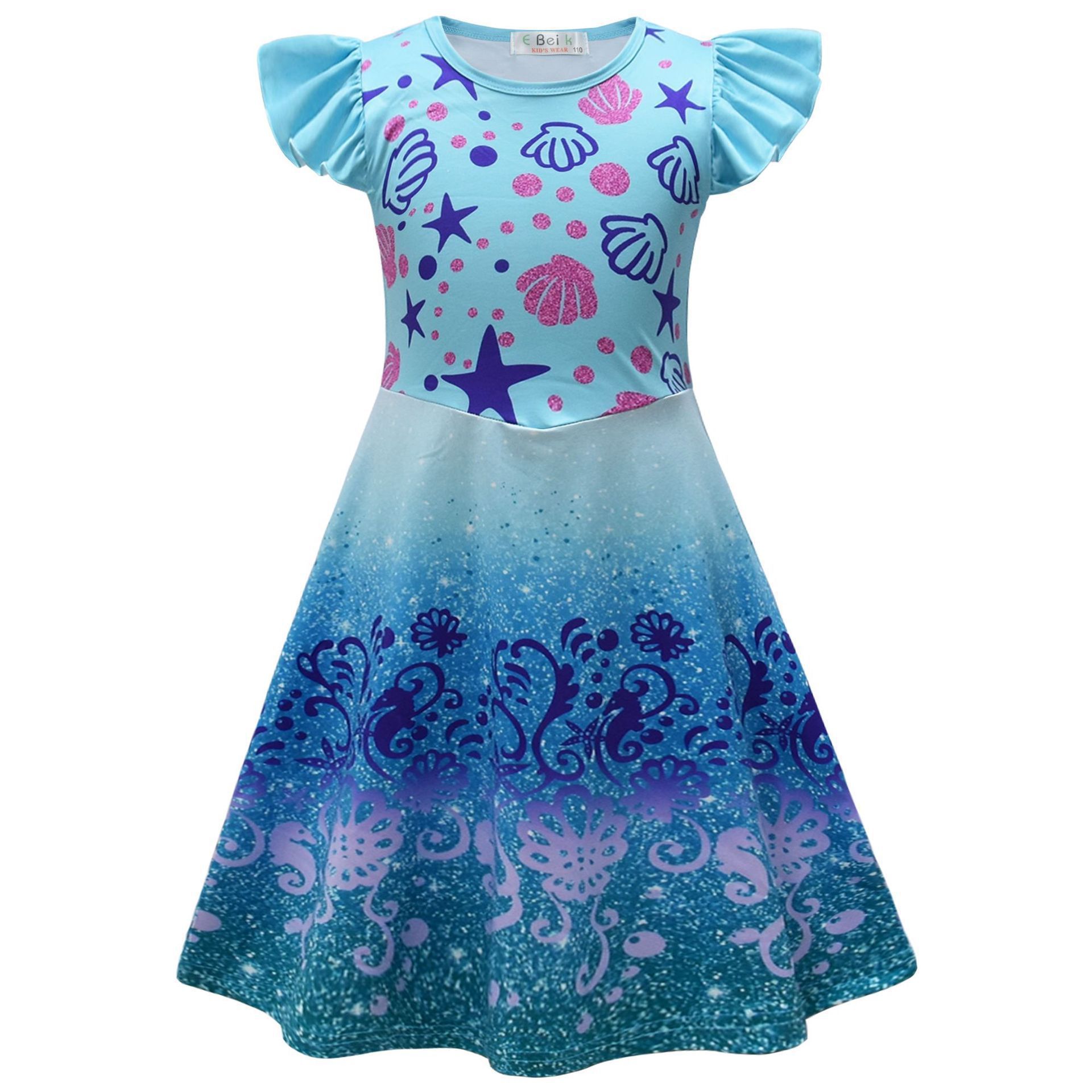 Wholesale High Quality Kids Girls Sleeveless Dress Flying sleeve skirt Summer Girls Dress