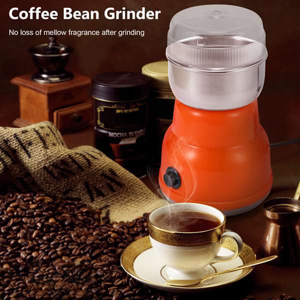 Powerful Coffee Grinder with 150W Motor and 200ML Stainless Steel Jar in a Compact Plastic Design