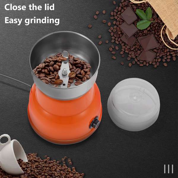 Powerful Coffee Grinder with 150W Motor and 200ML Stainless Steel Jar in a Compact Plastic Design