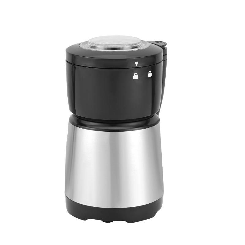 Elegant Coffee Grinder with 150W Power and 250ML Capacity in Plastic and Stainless Steel