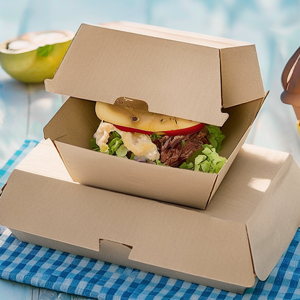 Custom Printed Paper Burger Box Corrugated Hamburg Box