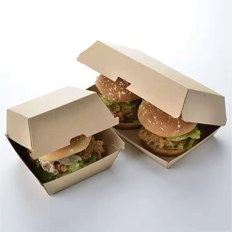 Custom Printed Paper Burger Box Corrugated Hamburg Box