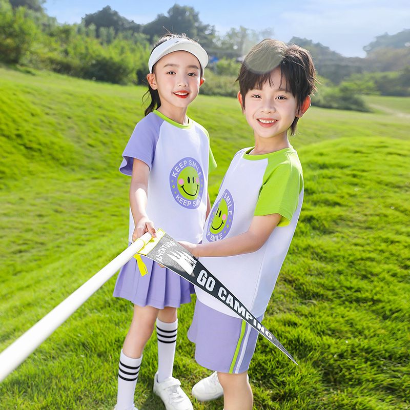 Leisure activity set The complete zipper sports jogging clothing set is suitable for children in the third grade