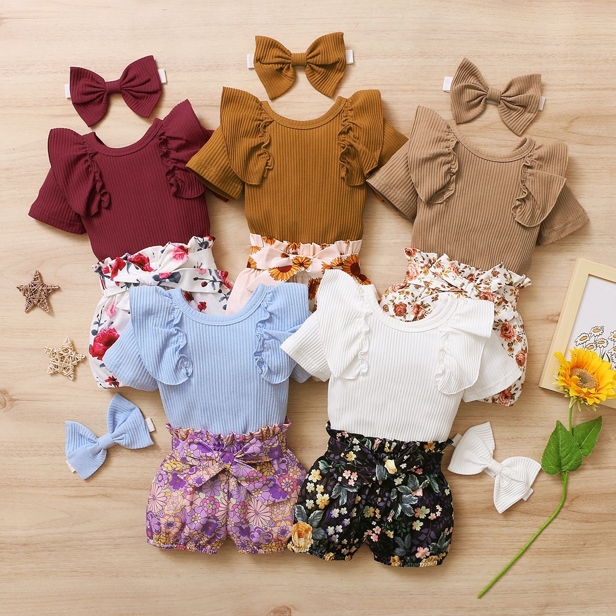 Ins Summer Baby Set Cute Baby Cotton Printed T-shirt and Shorts 2 Piece Short Set for Kids