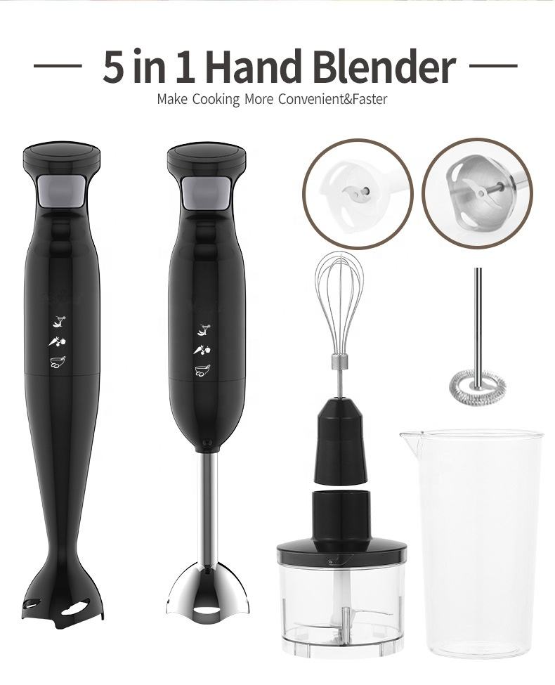 High-Performance Hand Blender with 300W Power and Durable Stainless Steel Blade for Effortless Blending and Mixing