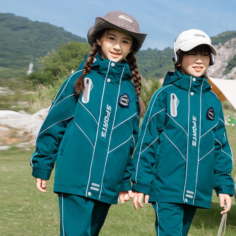 The uniform cost of elementary school students contains detachable internal three -piece set of children's class clothing