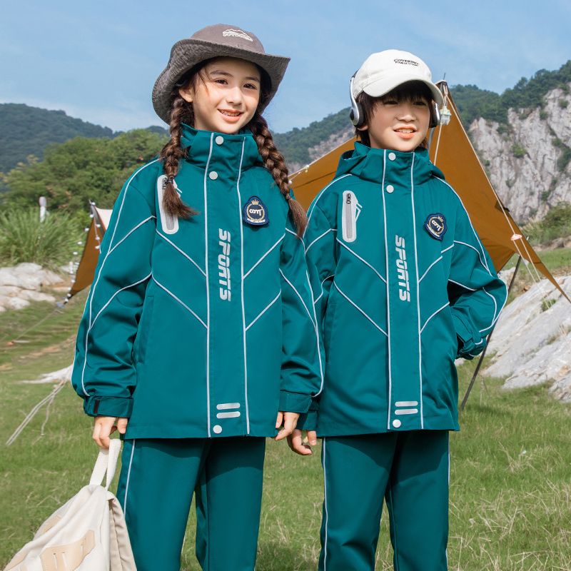 The uniform cost of elementary school students contains detachable internal three -piece set of children's class clothing