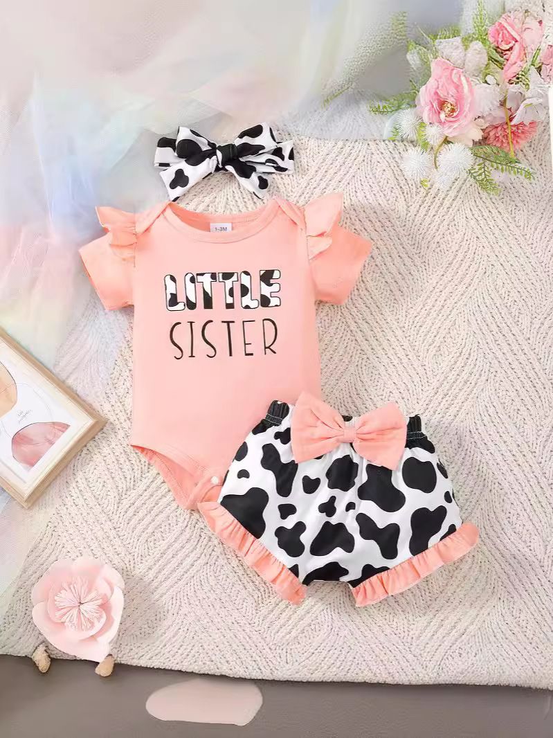 Infant Girl Floral Clothing Set Newborn Toddler Baby Girl Outfits Including Romper Bodysuit Jumpsuit 3 Pcs Children's Clothing