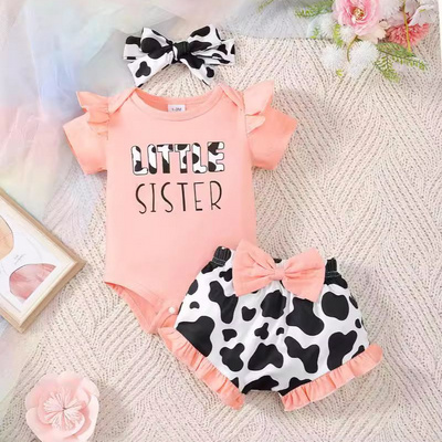 Infant Girl Floral Clothing Set Newborn Toddler Baby Girl Outfits Including Romper Bodysuit Jumpsuit 3 Pcs Children's Clothing