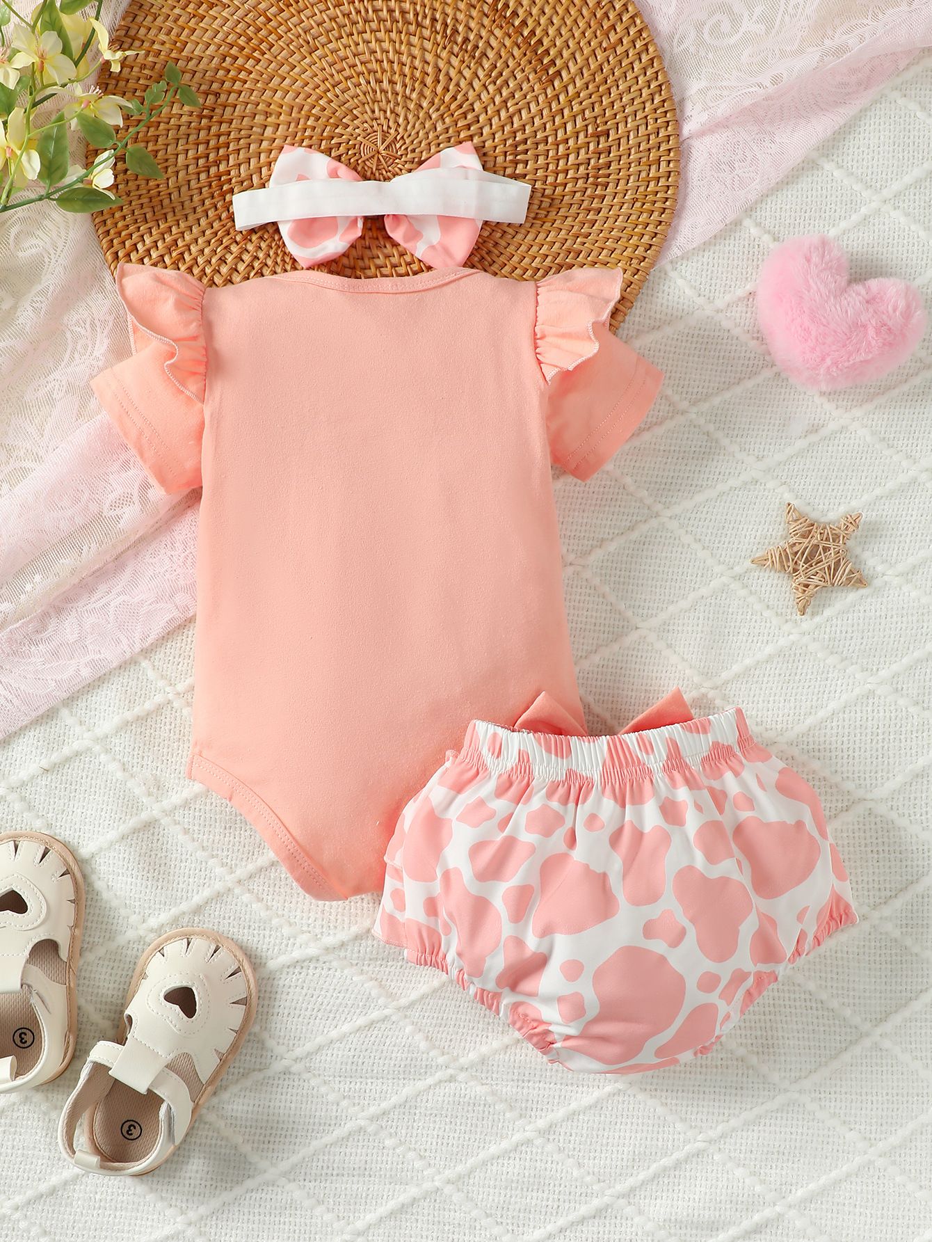 Infant Girl Floral Clothing Set Newborn Toddler Baby Girl Outfits Including Romper Bodysuit Jumpsuit 3 Pcs Children's Clothing