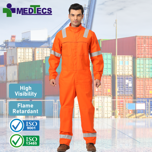 Antistatic Oem Workwear Insulated Waterproof Marine Blue Color Coverall With Reflective Strips