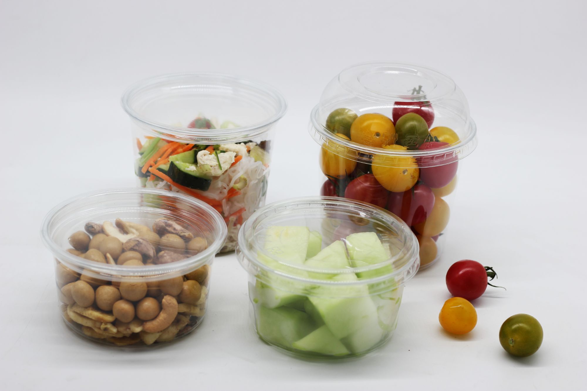 FREE SAMPLE 24oz Clear Disposable Cups 790ml Plasitc Bowls with lid for Fruits Yoghurt Salad Smoothie