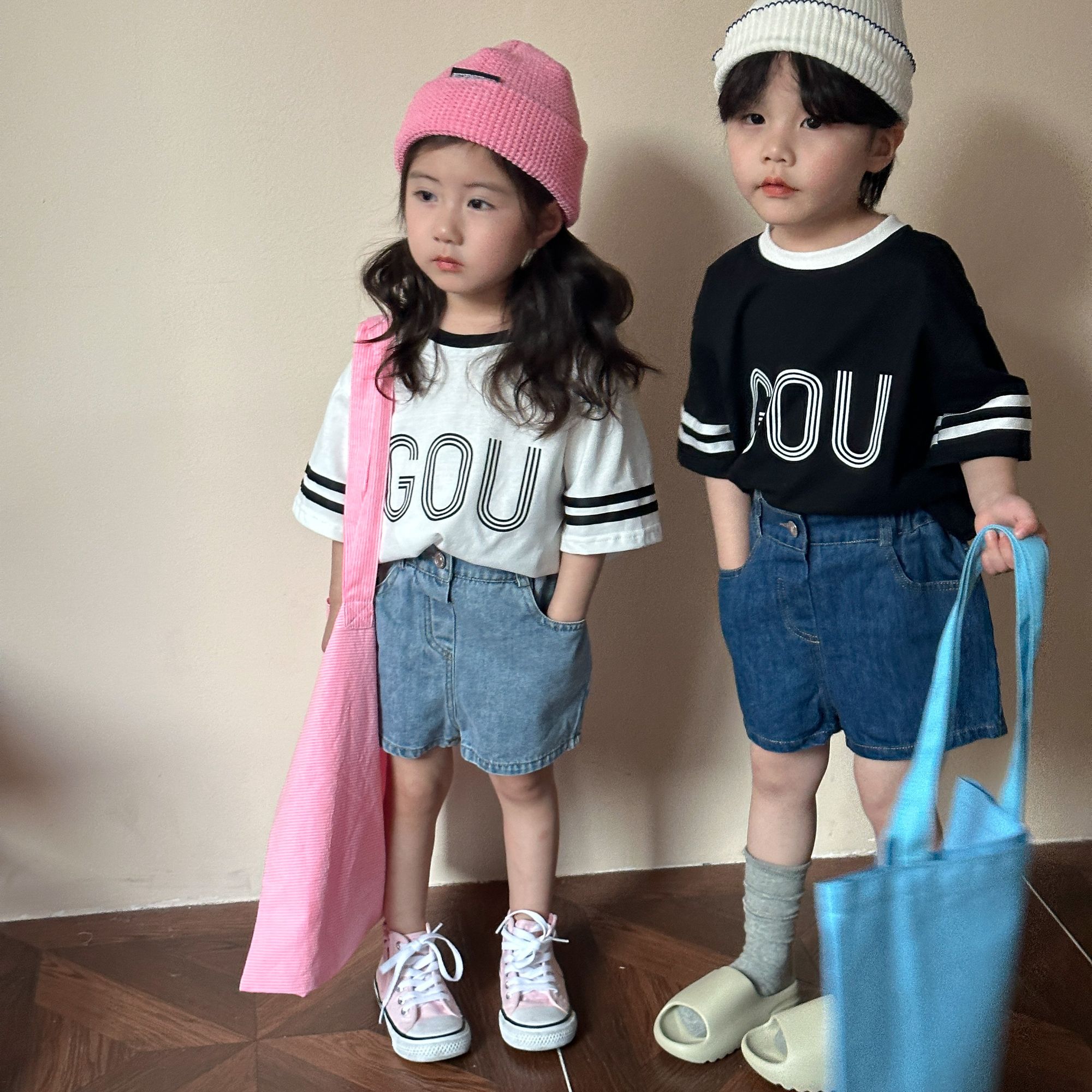 Children's short sleeved t-shirt, girls' pure cotton summer fashion 2024 new loose fit boys' summer clothes, baby half sleeved t