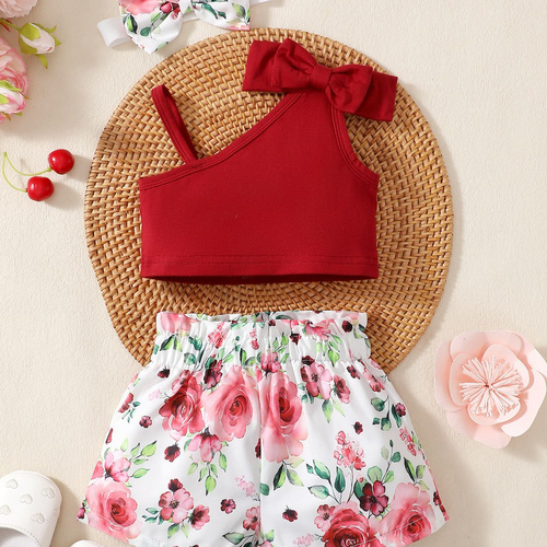 fashion kids girls set kids clothes set girls kids 2 piece sets girls summer flower shorts