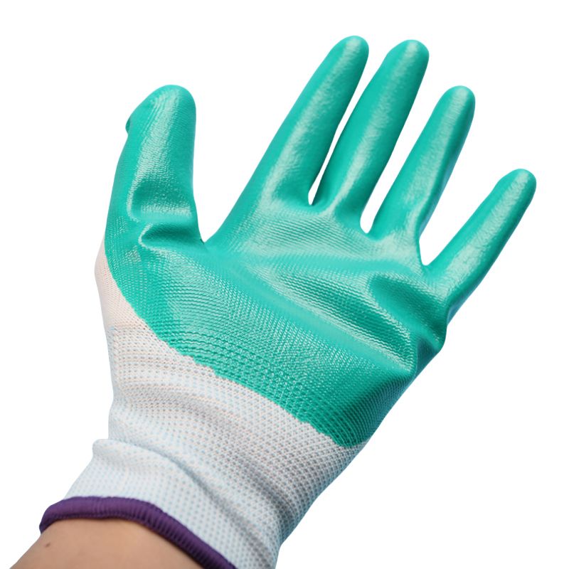 Nitrile impregnated rubber construction auto repair oil resistant woodworker wear resistant anti-slip safety protection gloves