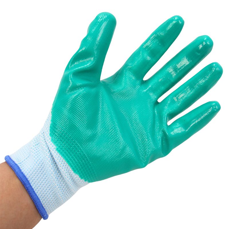 Nitrile impregnated rubber construction auto repair oil resistant woodworker wear resistant anti-slip safety protection gloves