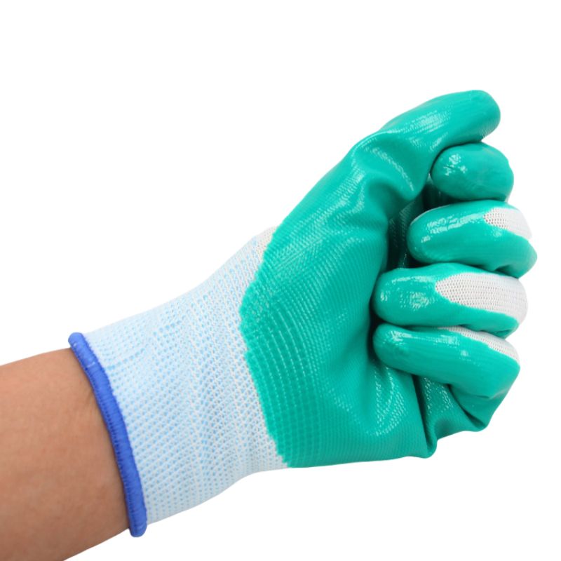 Nitrile impregnated rubber construction auto repair oil resistant woodworker wear resistant anti-slip safety protection gloves