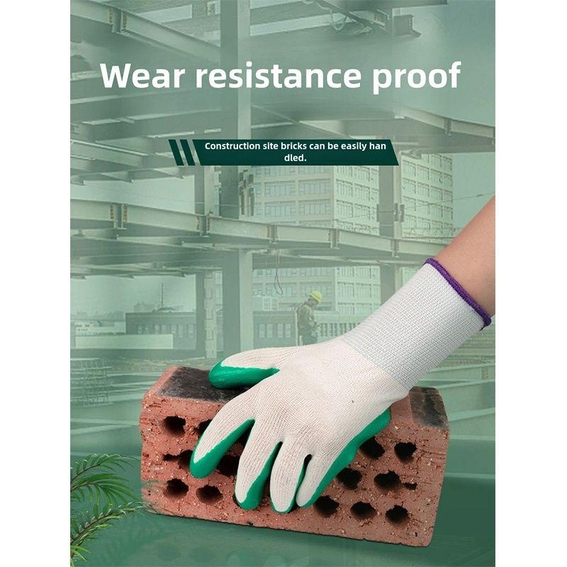 Nitrile impregnated rubber construction auto repair oil resistant woodworker wear resistant anti-slip safety protection gloves