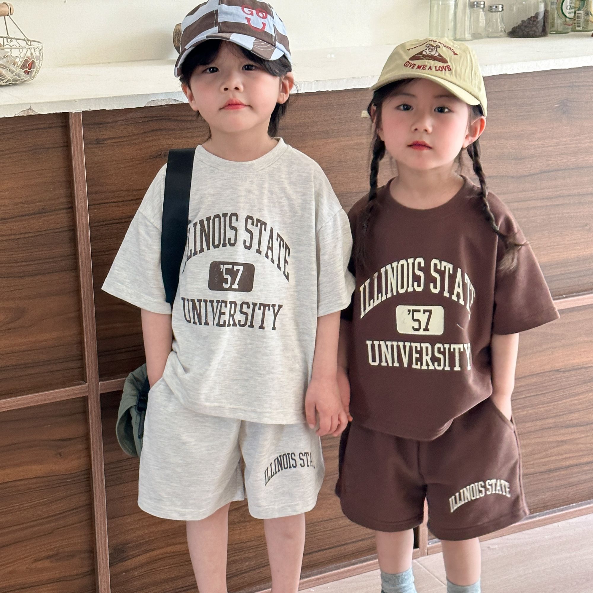 Children's Summer Sports Set Cotton Boys' Loose 2024 New Summer Clothes Girls' Casual Short Sleeve Baby Clothes