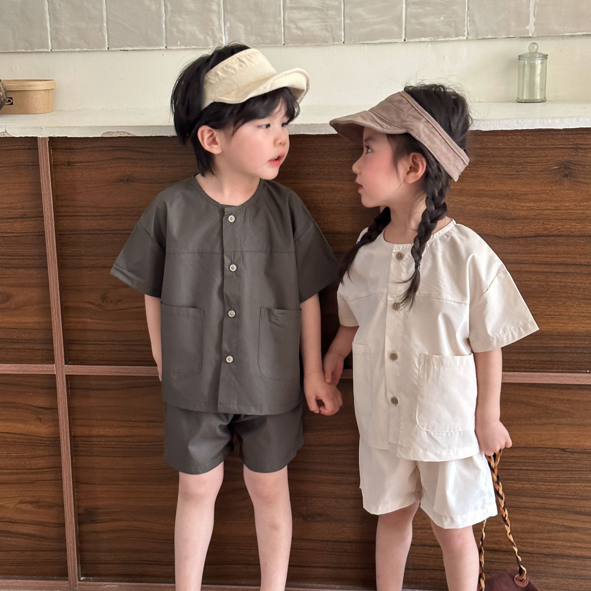 Children's Summer Set Men's Clothing Cotton Loose Baby 2024 New Girl's Casual Short Sleeve Shorts Two Piece Set