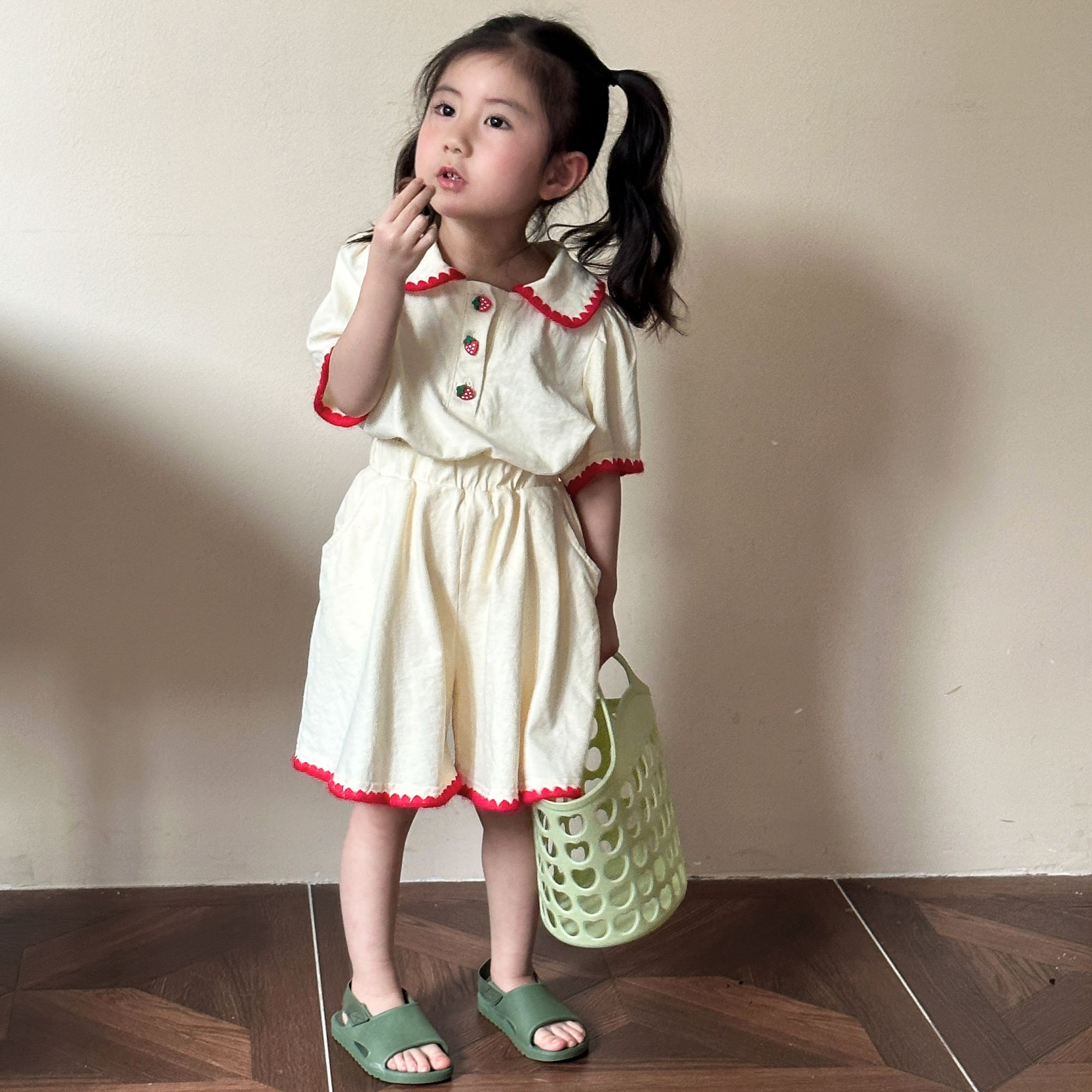 Children's Summer Sports Set Cotton Loose Summer Clothes 2024 New Girl's Casual Short Sleeve Baby Clothes