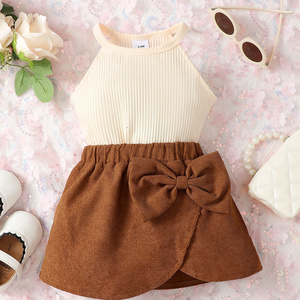 Wholesale summer baby set sleeveless top + skirt newborn set infant fashion 2pcs set