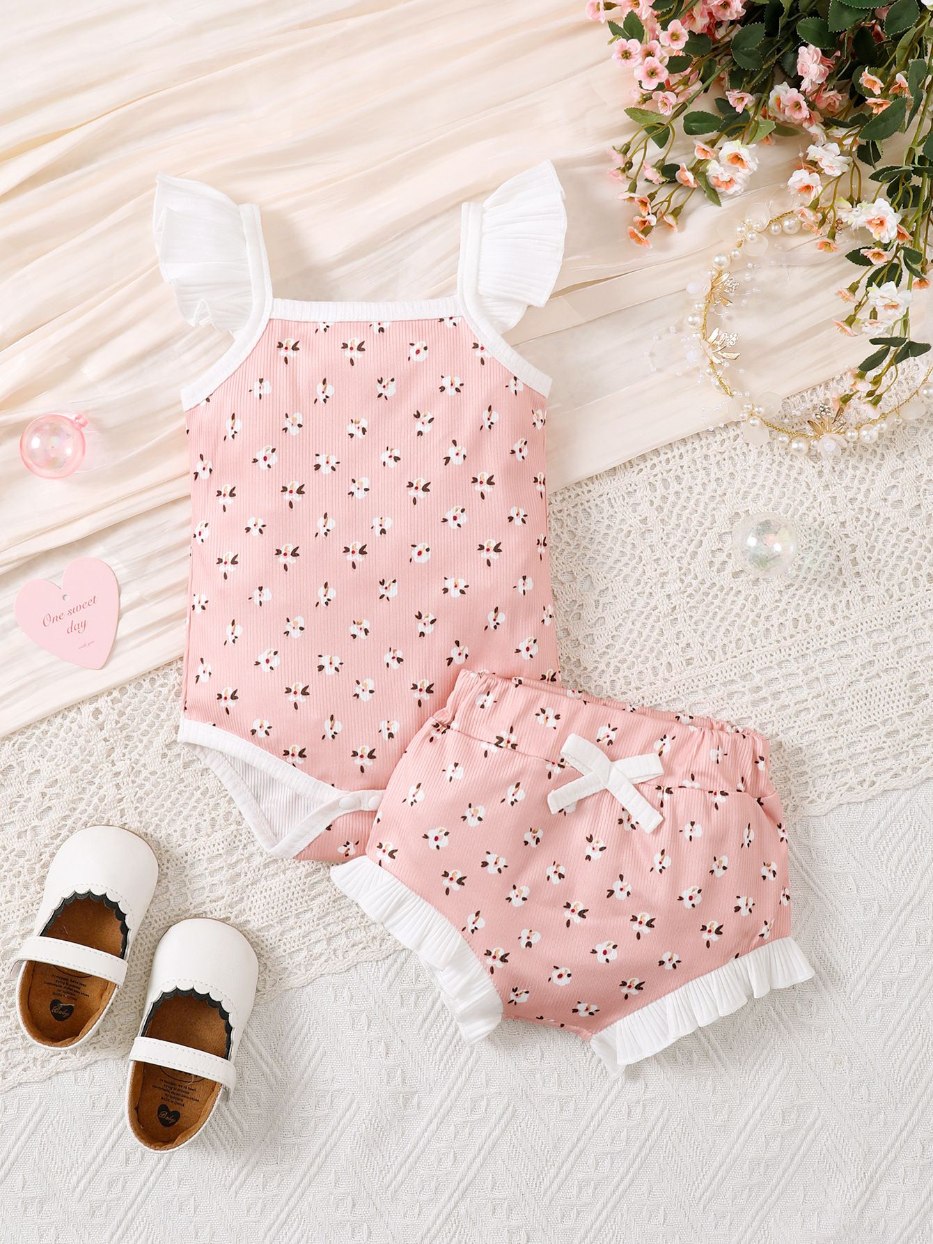 2024 summer Floral Newborn Girl Clothing Set Kids Baby Clothes Wholesale Prices