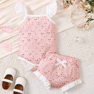 2024 summer Floral Newborn Girl Clothing Set Kids Baby Clothes Wholesale Prices