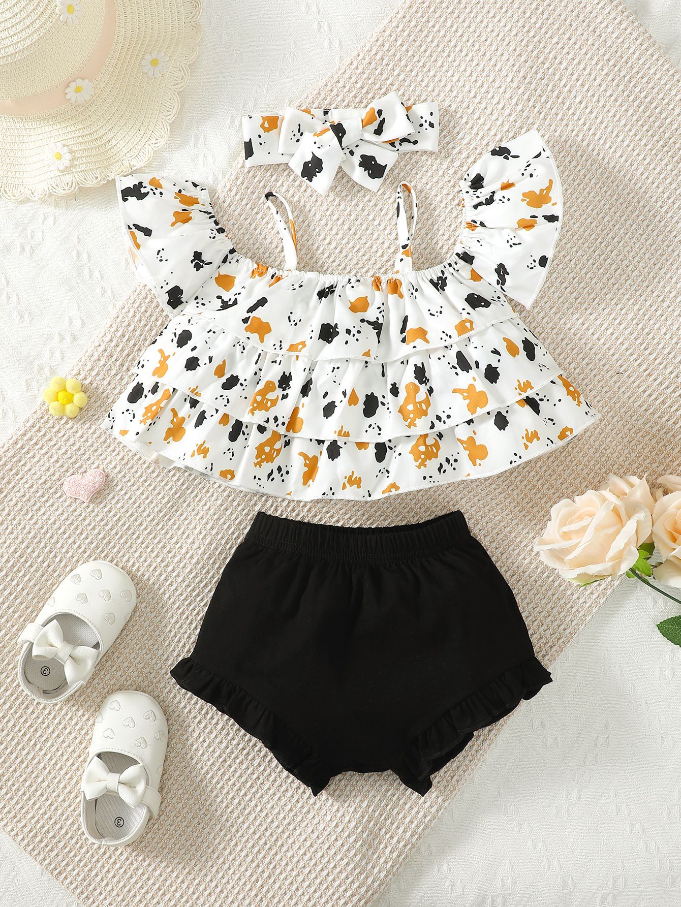 High quality set hot selling summer newborn halter top + floral pants set toddler girl clothing