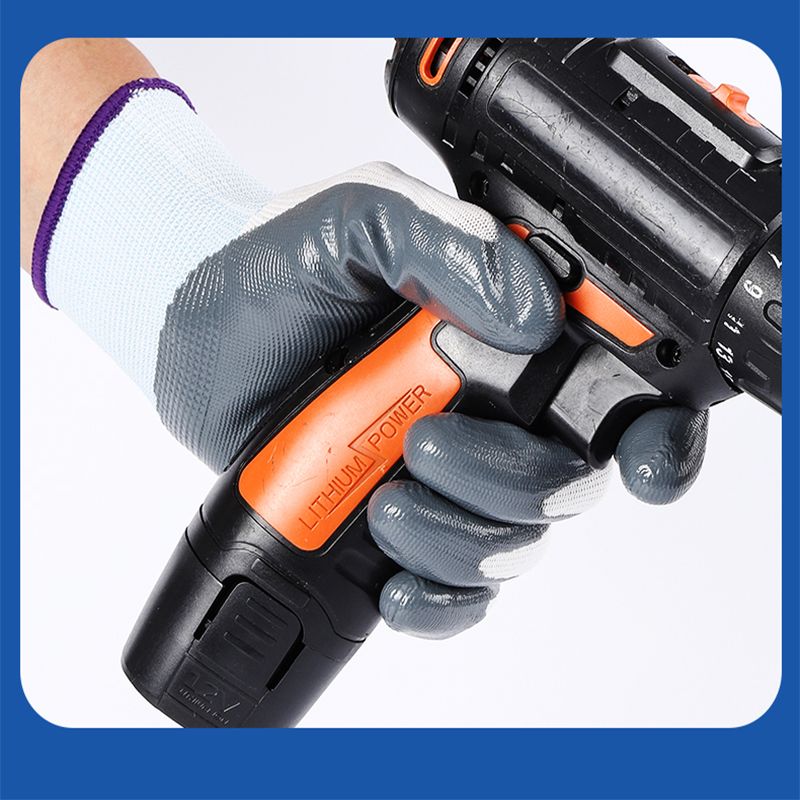 Nitrile construction site oil discharge safety protection labor protection gloves