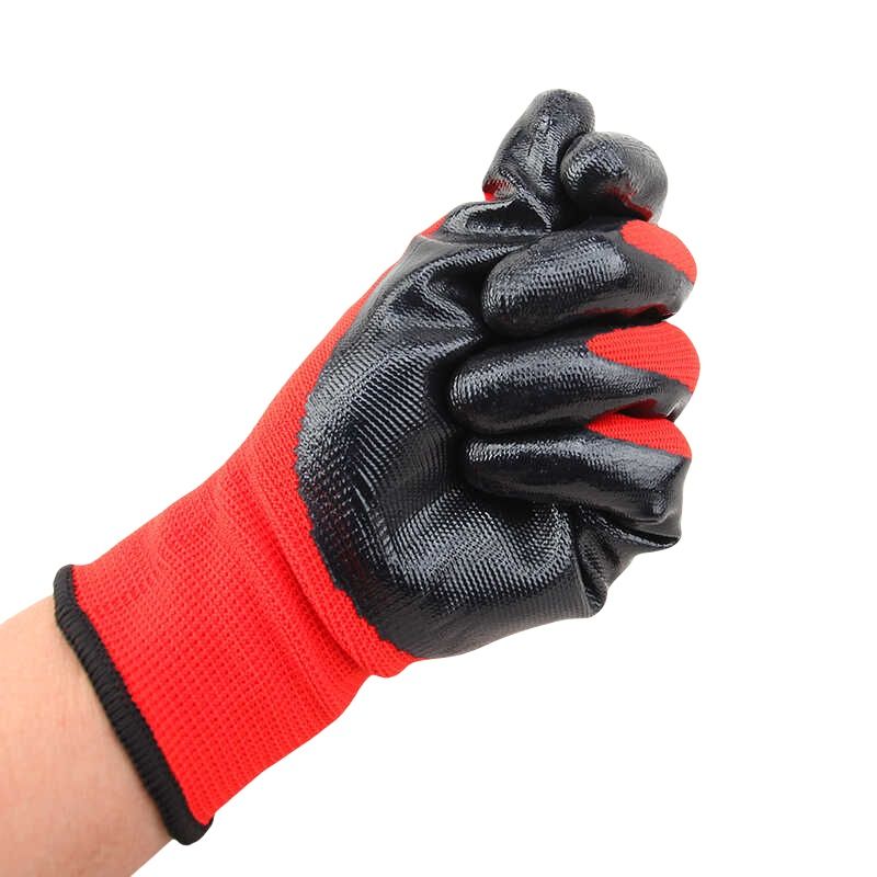 Nitrile impregnated rubber construction site safety wear protection gloves