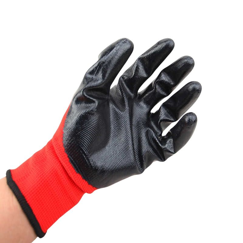 Nitrile impregnated rubber construction site safety wear protection gloves