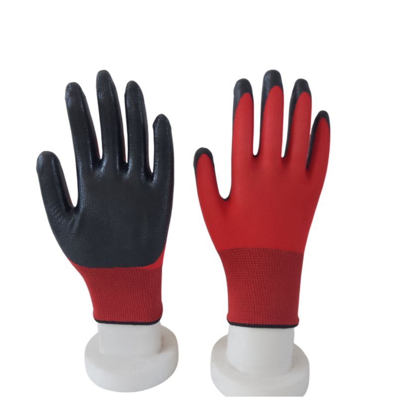 Nitrile impregnated rubber construction site safety wear protection gloves