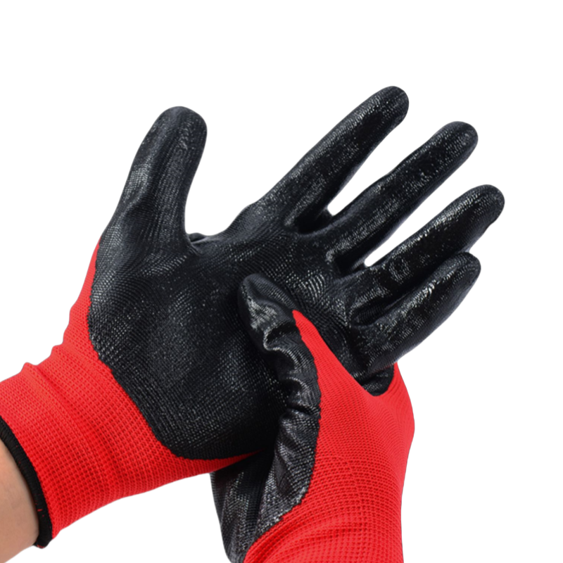 Nitrile impregnated rubber construction site safety wear protection gloves