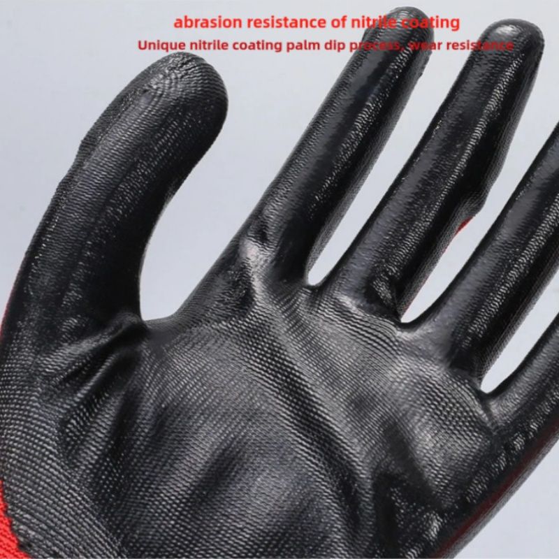 Nitrile impregnated rubber construction site safety wear protection gloves