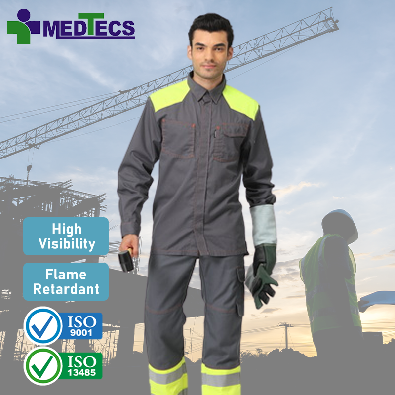 Multiple Pockets Athletic Strip Wear Long Sleeve Construction Shirt Reflective Workwear Work Shirts