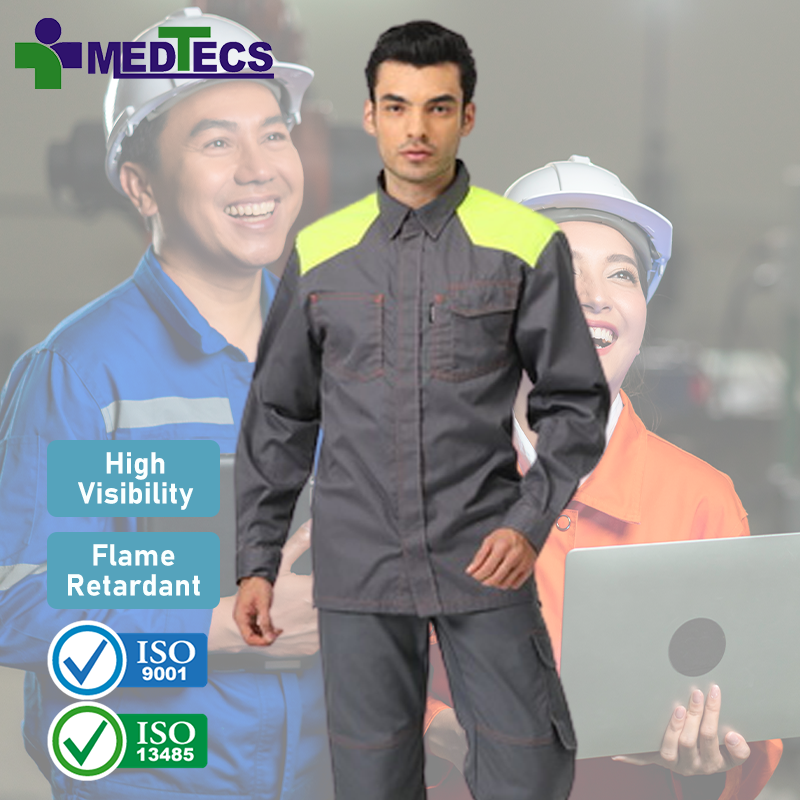 Multiple Pockets Athletic Strip Wear Long Sleeve Construction Shirt Reflective Workwear Work Shirts