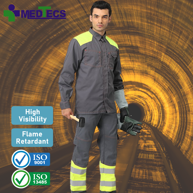 Multiple Pockets Athletic Strip Wear Long Sleeve Construction Shirt Reflective Workwear Work Shirts